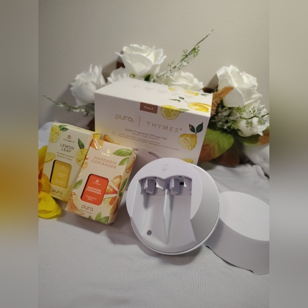 Thymes Mandarin Coriander & Lemon Leaf Pura 4 Smart Fragrance Diffuser Kit - Picture 7 of 7